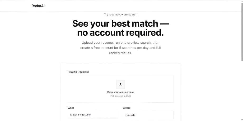 RadarAI app preview